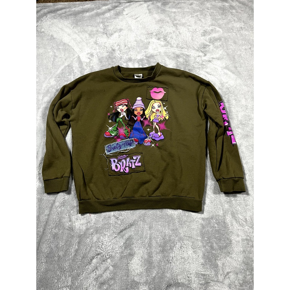 VTG BRATZ Dolls Original Five Green Sweater Womens Medium Sweatshirt Y2K